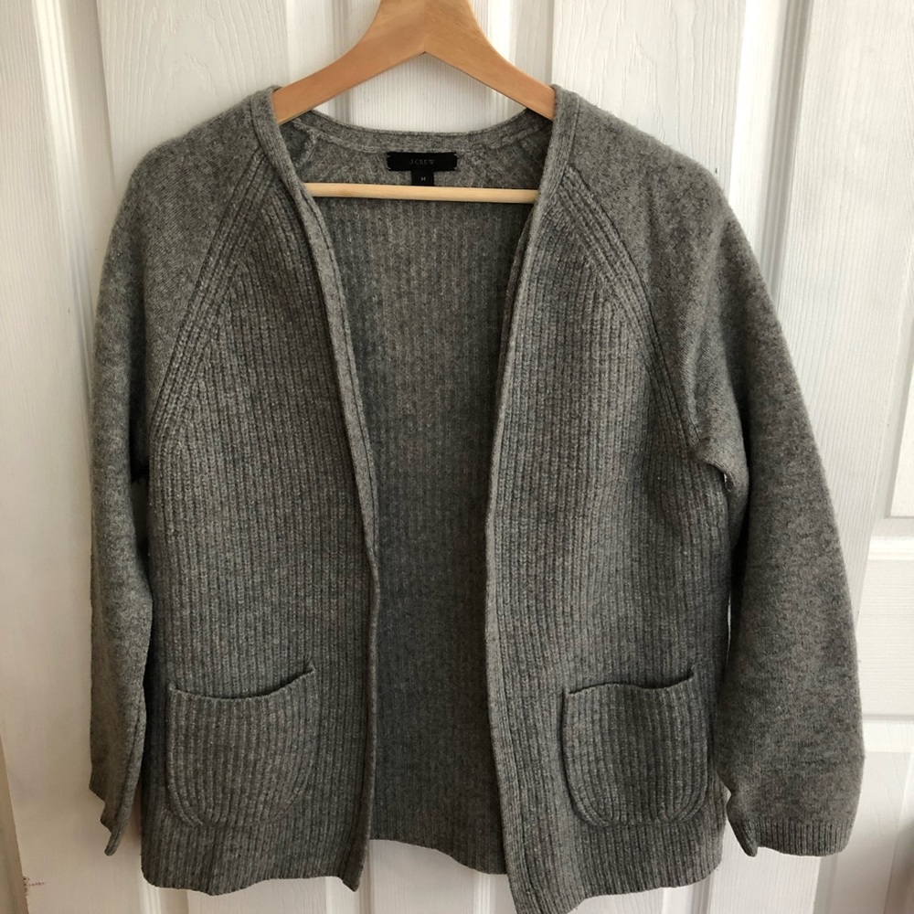 J Crew Grey wool Women’s cardigan Medium
